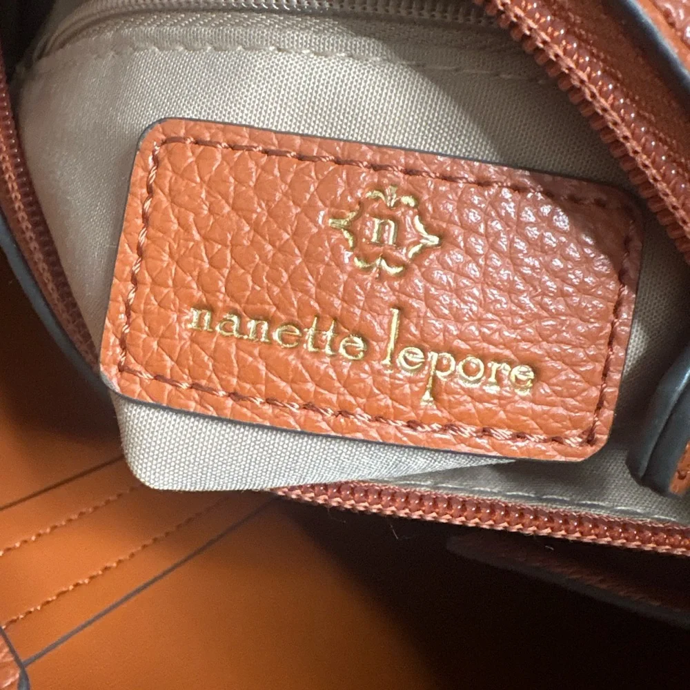 Nanette Lepore Orange Leather Shoulder Bag - Picture 11 of 11